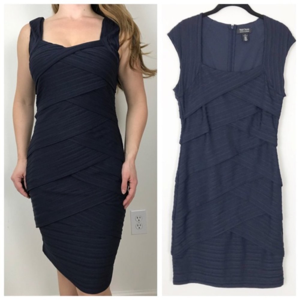 Instantly Slimming White House Black Market Dress